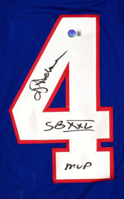 Otis Anderson Signed New York Giants Custom Blue Jersey - SB MVP