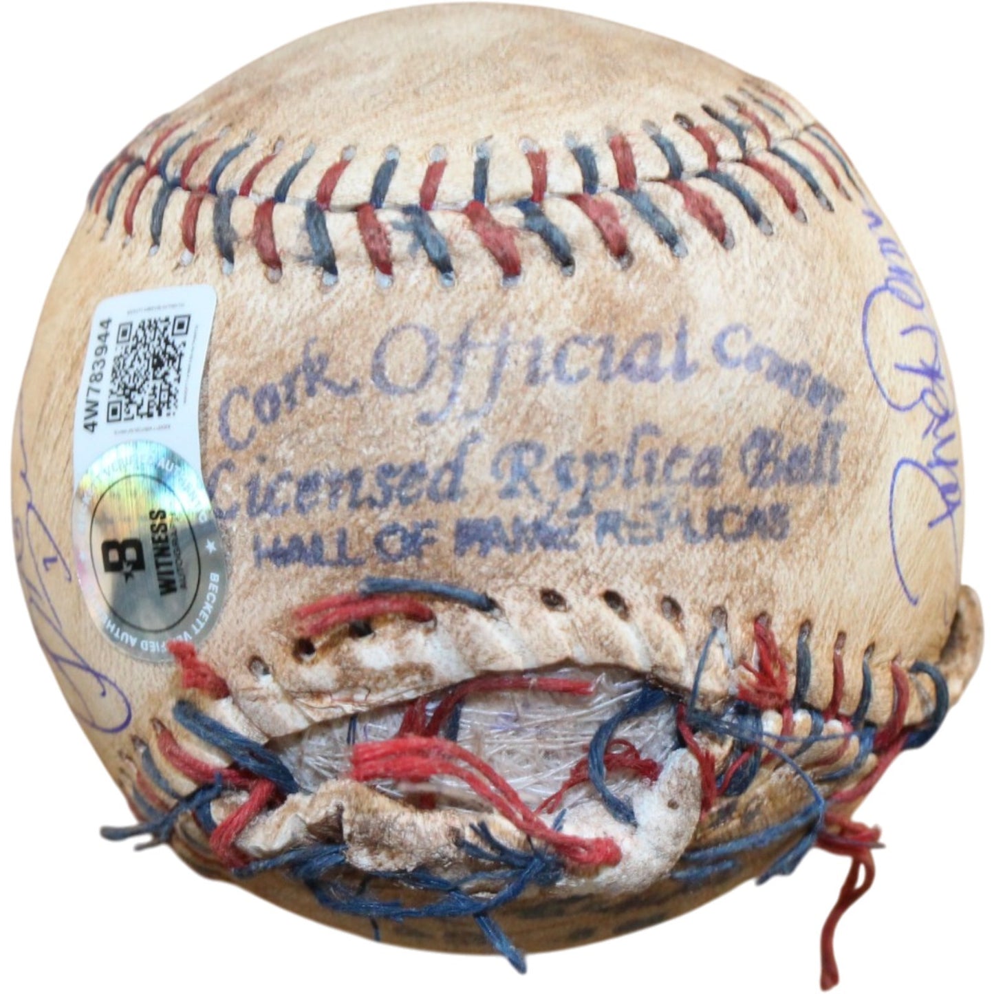 The Sandlot Cast Autographed Custom Ripped Baseball (8 Signatures)