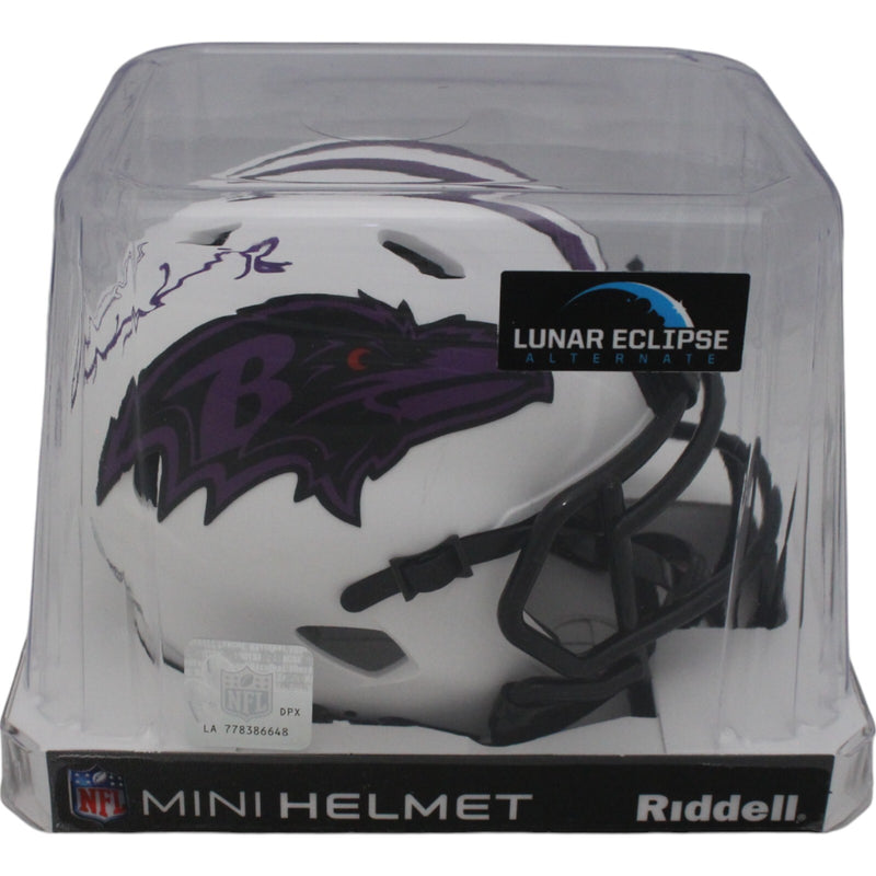Ray Lewis Autographed Baltimore Ravens Lunar Eclipse Mini Helmet