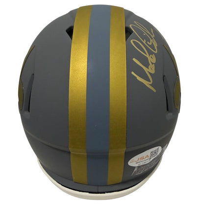 Morten Andersen New Orleans Saints Autographed Slate Mini Helmet (HOF 2017)