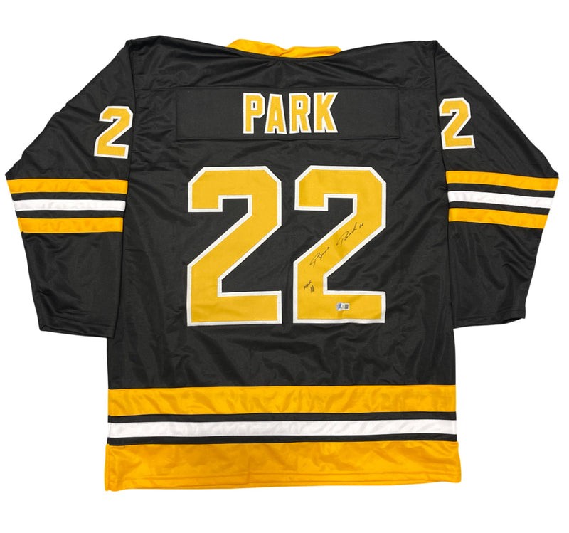 Brad Park Signed Boston Bruins Custom Jersey (HOF 88) Beckett Witness