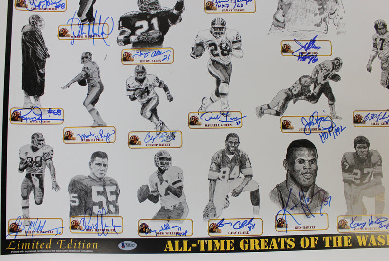 Washington Redskins All-Time Greats Autographed 40x26 Poster (42 Sigs)
