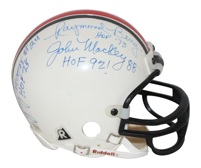 Raymond Berry, John Mackey, Lenny Moore & Art Donovan Signed HOF Mini Helmet
