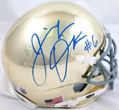 Jeremiah Owusu-Koramoah Signed Notre Dame Fighting Irish Chrome Mini Helmet