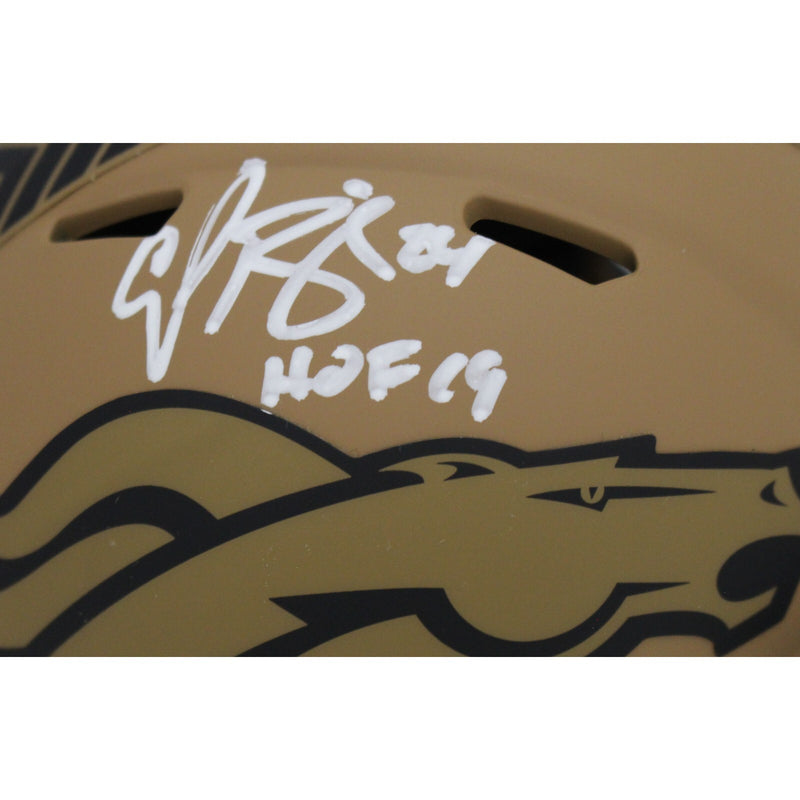 Champ Bailey Signed Denver Broncos 2023 Salute to Service Mini Helmet HOF