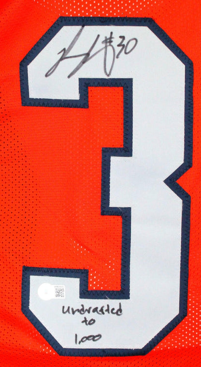 Phillip Lindsay Signed Color Rush Jersey with "Undrafted to 1,000" Inscription