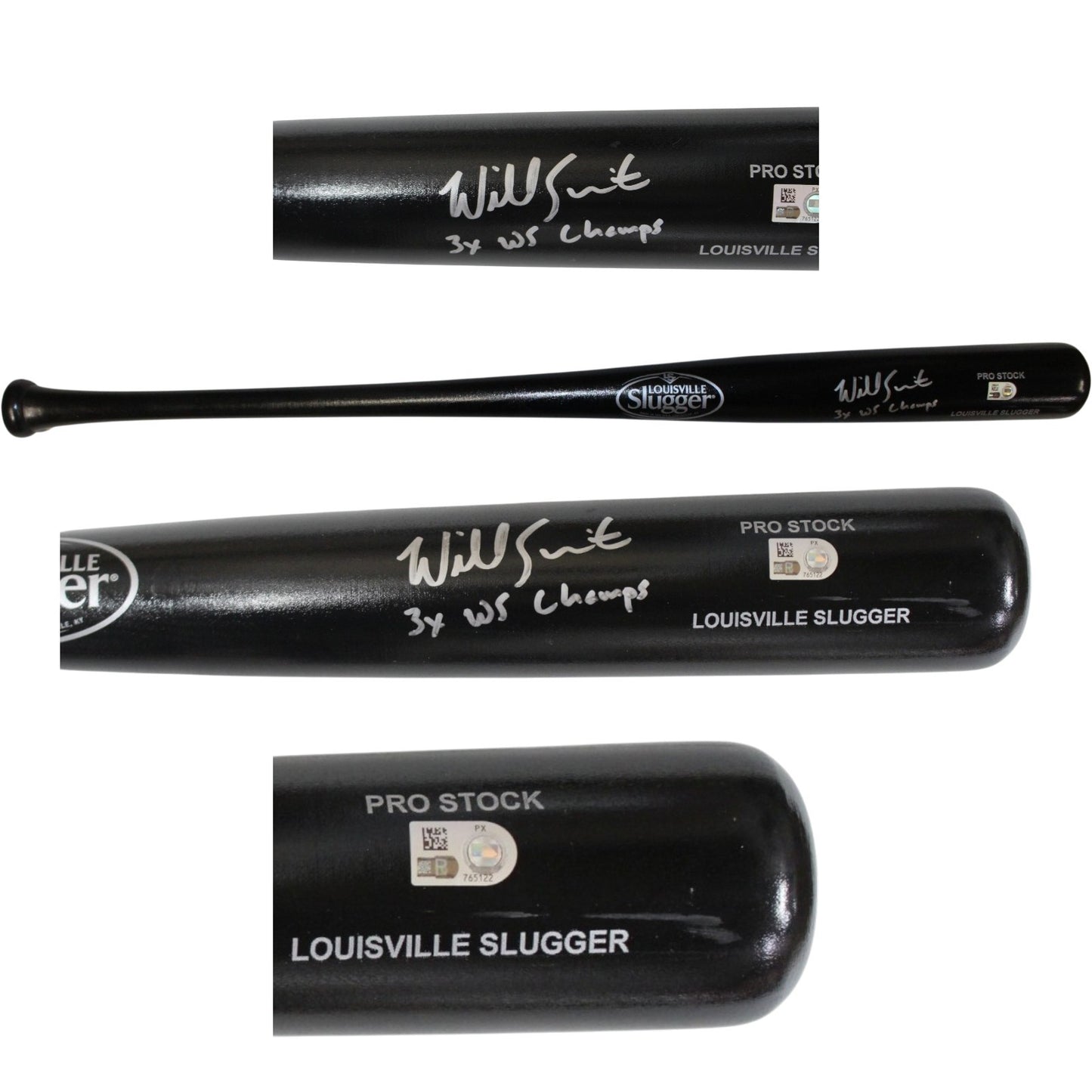 Will Smith Signed Los Angeles Dodgers Black Baseball Bat - 3x WS Champs