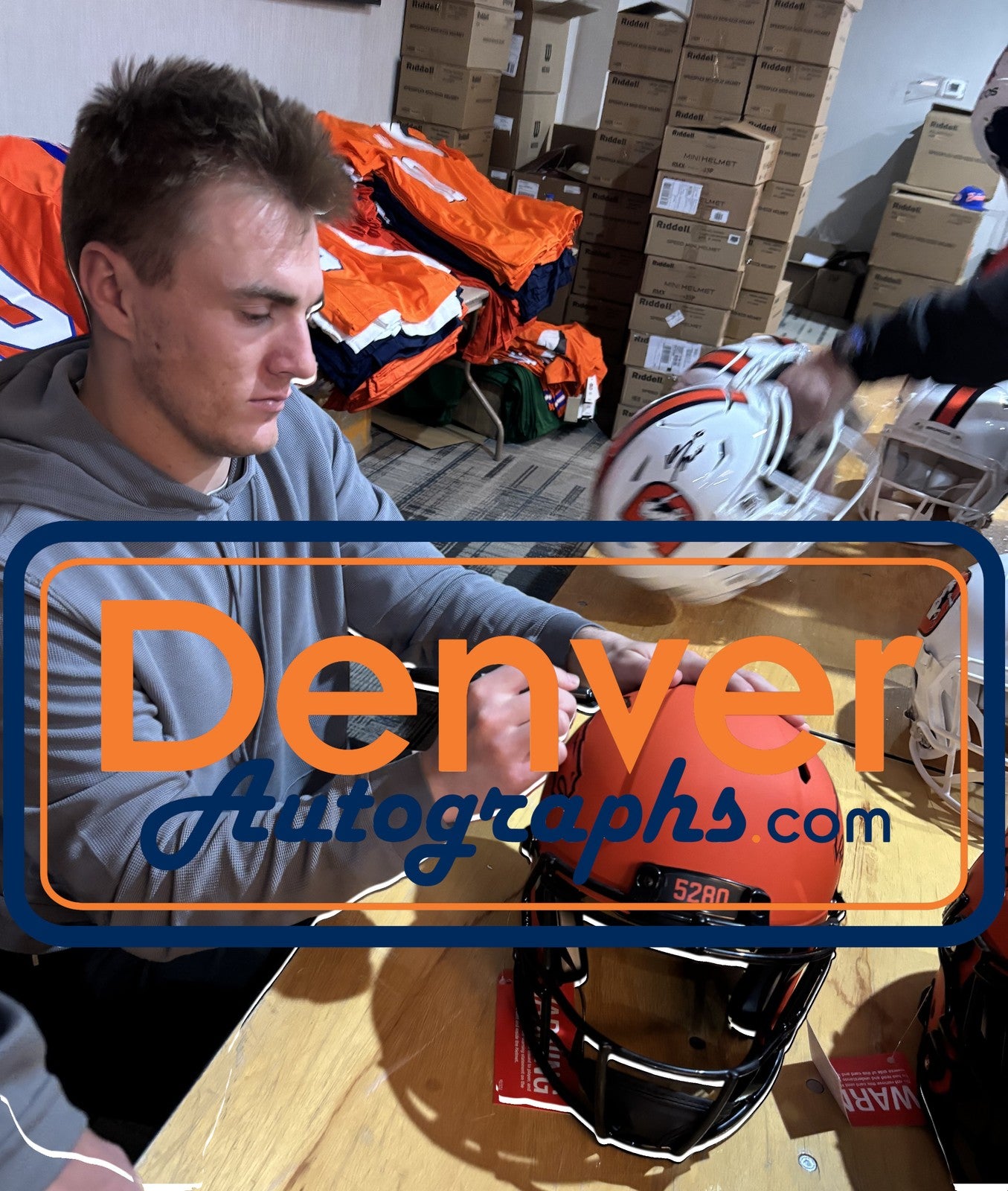 Bo Nix Denver Broncos Autographed Authentic Rave Full Size Helmet