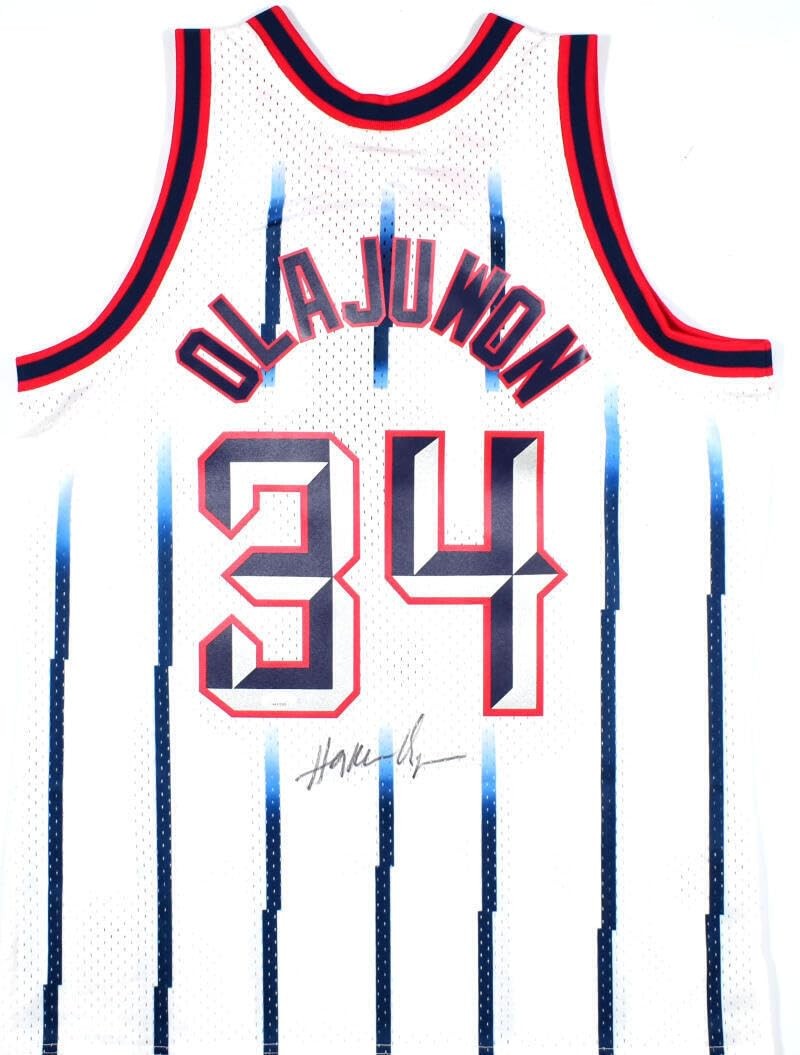 Hakeem Olajuwon Signed Houston Rockets Mitchell & Ness Jersey