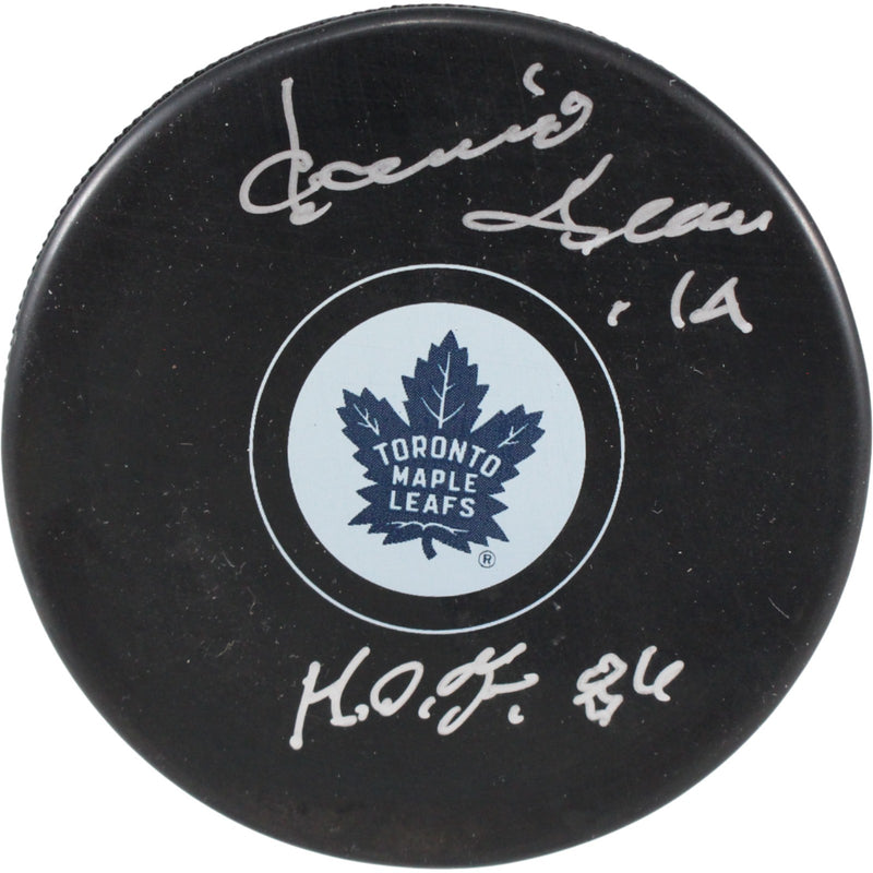 Dave Keon Signed Toronto Maple Leafs Logo Puck (HOF Inscription) JSA
