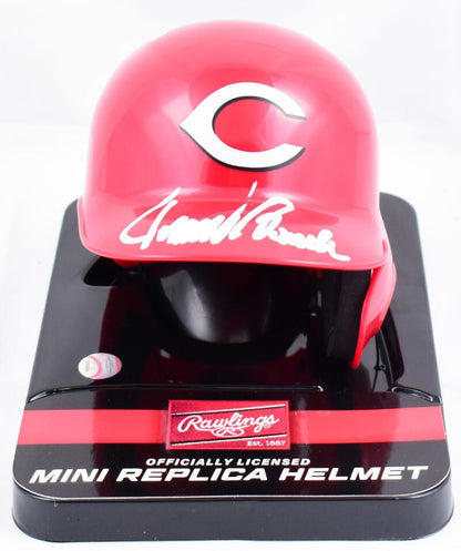 Johnny Bench Signed Cincinnati Reds White Mini Batting Helmet