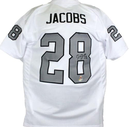 Josh Jacobs Signed Las Vegas Raiders White Color Rush Custom Jersey