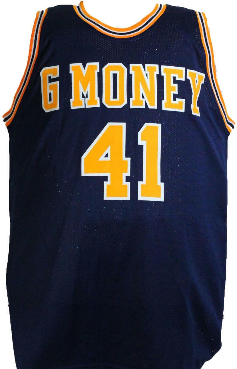Glen Rice Autographed Blue Custom Jersey - 89 National Champs Inscription