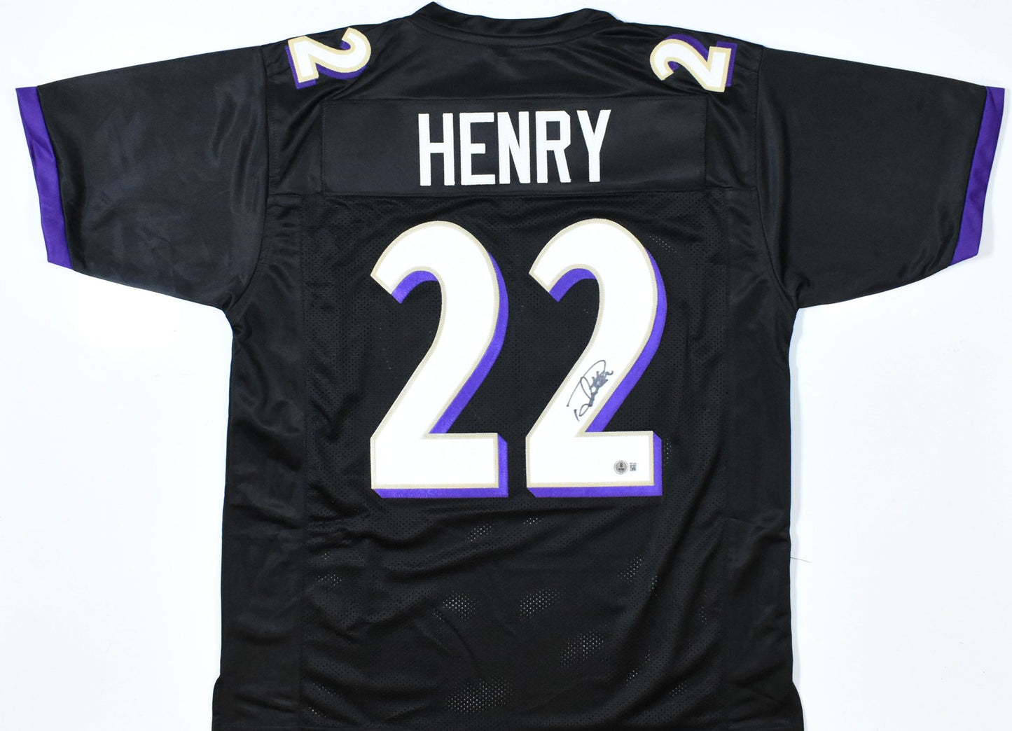 Derrick Henry Autographed Baltimore Ravens Black Custom Jersey