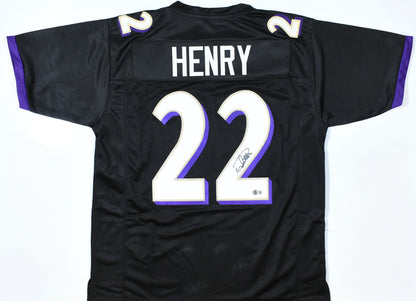 Derrick Henry Autographed Baltimore Ravens Black Custom Jersey