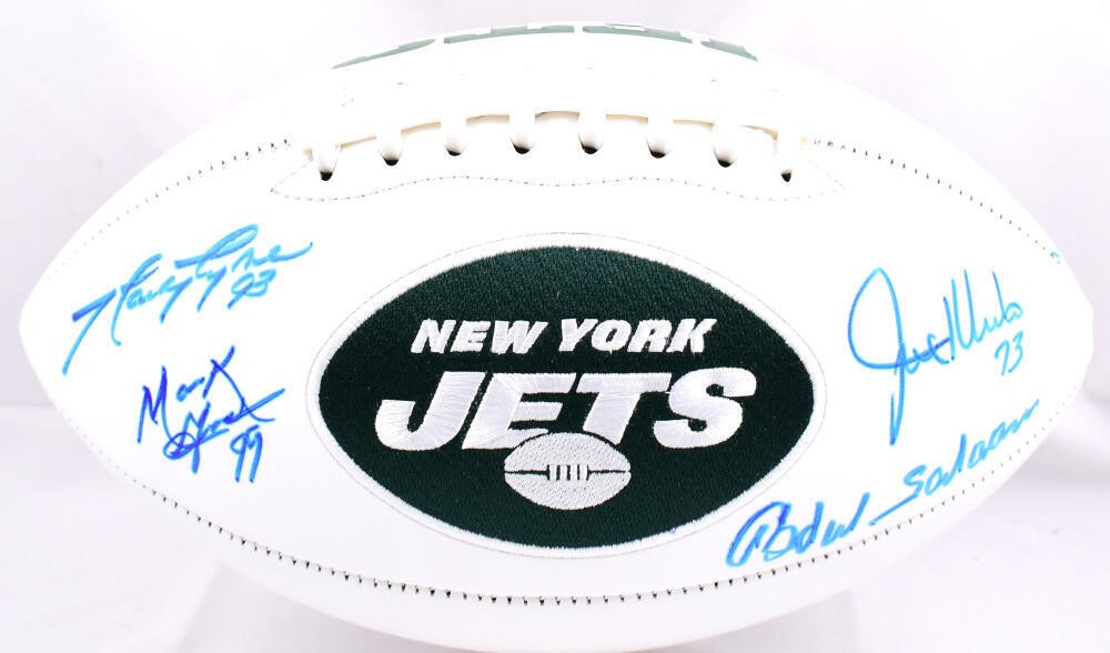 Sack Exchange Autographed New York Jets Logo Football (4 Signatures)