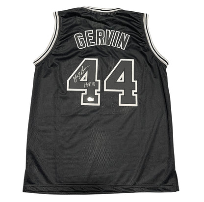 George Gervin Signed San Antonio Spurs Custom Jersey HOF 96 BAS COA