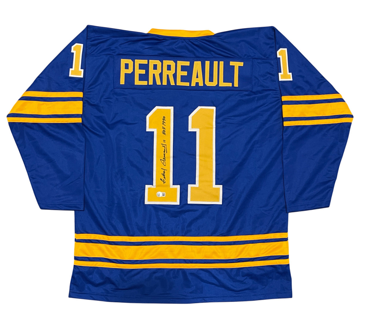 Gilbert Perreault Signed Buffalo Sabres Custom Jersey HOF 1990 BAS