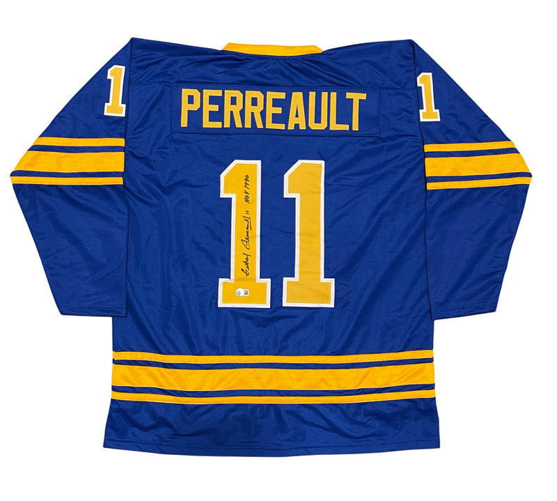 Gilbert Perreault Signed Buffalo Sabres Custom Jersey HOF 1990 BAS