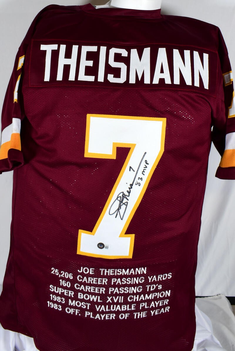 Joe Theismann Signed Washington Maroon Custom Jersey - '83 MVP