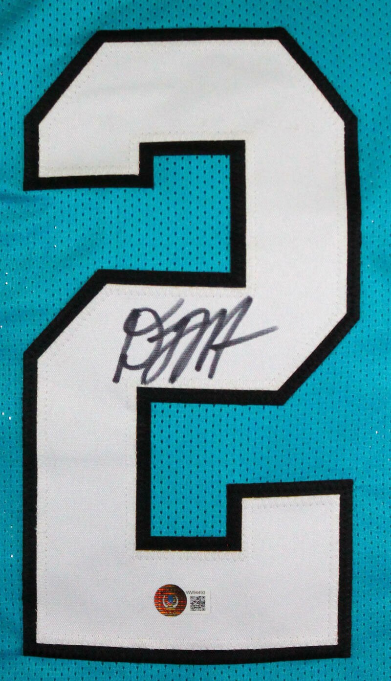 DJ Moore Autographed Teal Custom Football Jersey