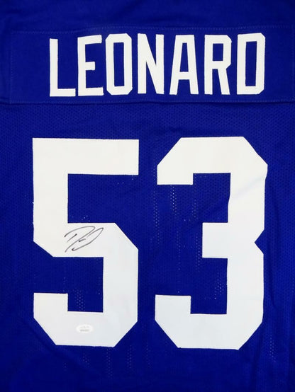 Darius Leonard Autographed Indianapolis Colts Custom Blue Jersey