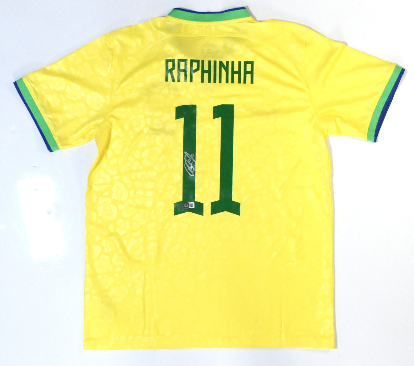 Raphinha Autographed Brazil National Team Home Jersey