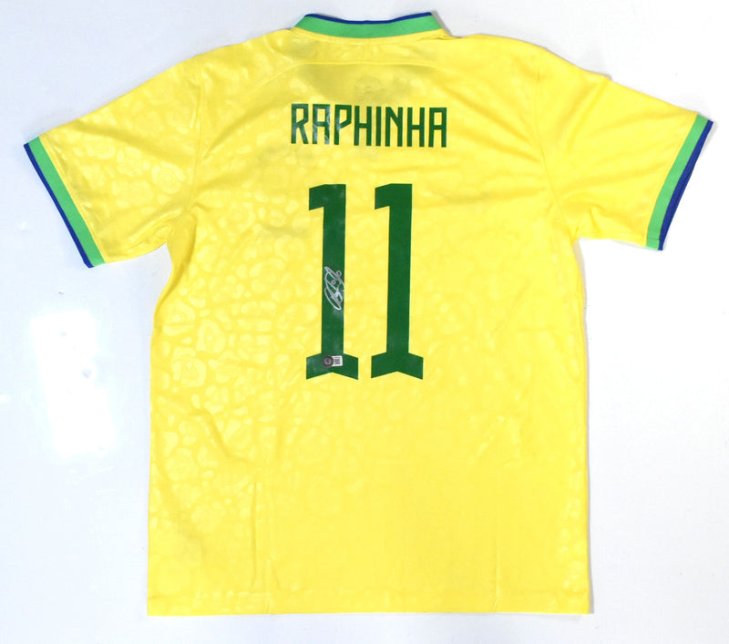 Raphinha Autographed Brazil National Team Home Jersey