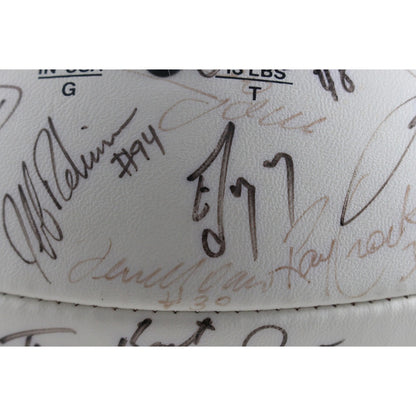 John Elway, Shannon Sharpe & Mike Shanahan Multi-Signed 1995 Broncos Football