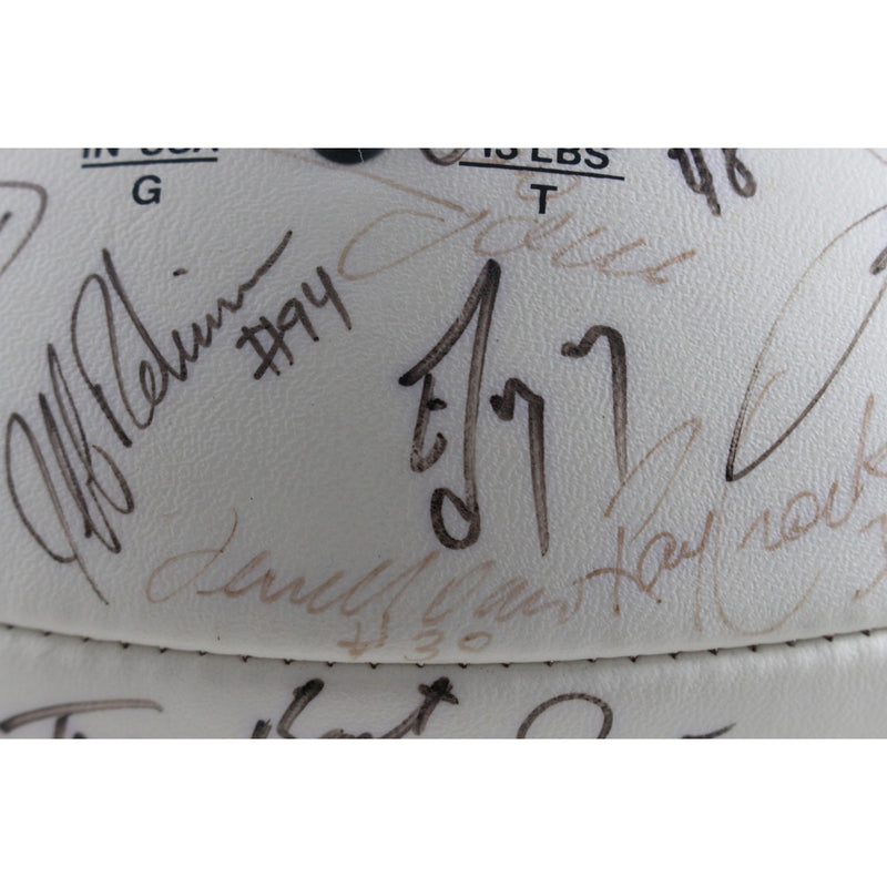 John Elway, Shannon Sharpe & Mike Shanahan Multi-Signed 1995 Broncos Football