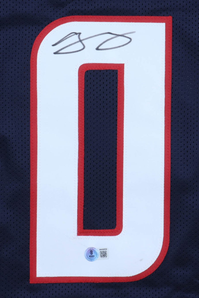 Azeez Al-Shaair Autographed Houston Texans Custom Blue Jersey