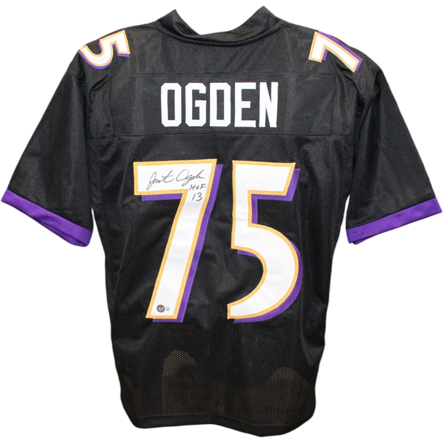 Jonathan Ogden Signed HOF Inscribed Black Custom Jersey
