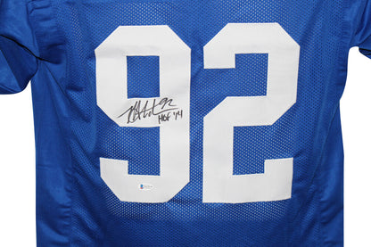 Michael Strahan Signed New York Giants Custom Jersey HOF Inscription BAS