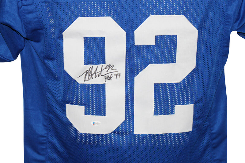 Michael Strahan Signed New York Giants Custom Jersey HOF Inscription BAS
