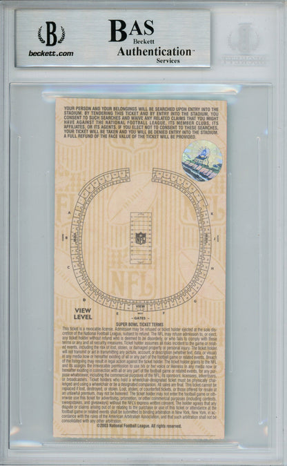Dexter Jackson Signed Super Bowl XXXVII Ticket Stub SB MVP Beckett Slab