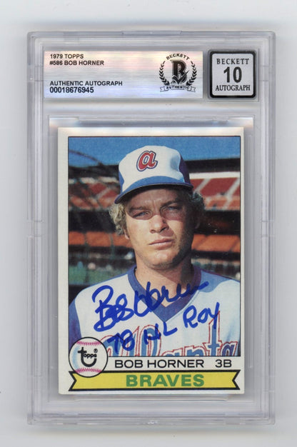Bob Horner Signed 1979 Topps #586 Rookie Card BGS 10 Auto