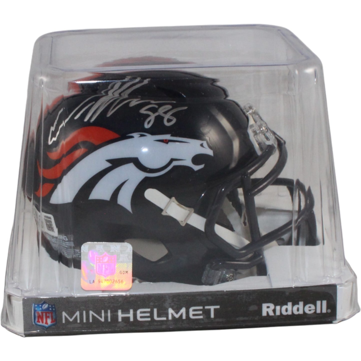 Von Miller Denver Broncos Throwback Mini Helmet Beckett Witnessed