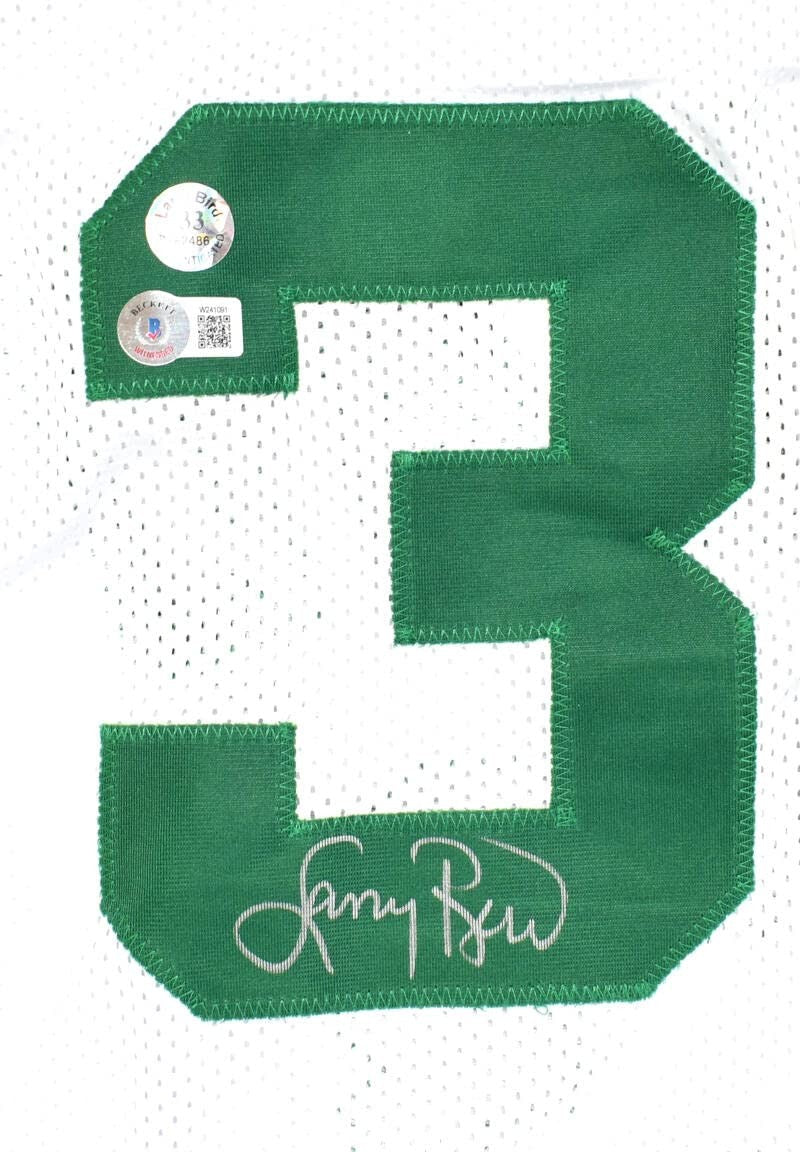 Larry Bird Autographed White Custom STAT Jersey