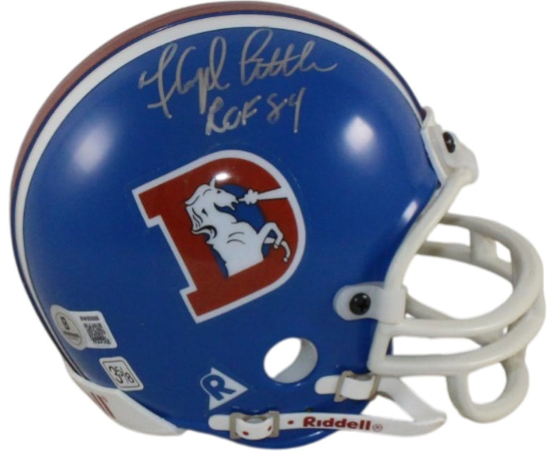Floyd Little Denver Broncos Signed VSR4 Mini Helmet (ROF Inscription)