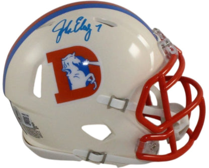 John Elway Autographed Denver Broncos Retro Mini Helmet