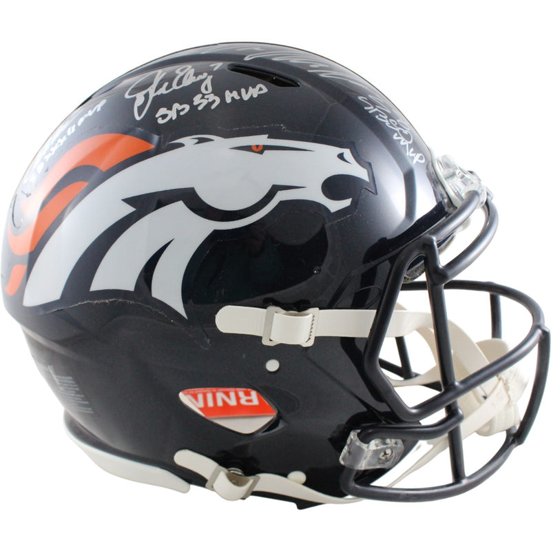 John Elway, Terrell Davis & Von Miller Signed Denver Broncos Full Size Helmet