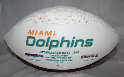 Jason Taylor Autographed Miami Dolphins Logo Football with HOF Inscription