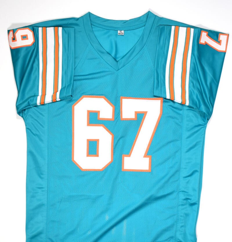 Bob Kuechenberg Signed Miami Dolphins Custom Teal Jersey