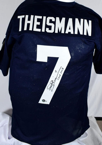 Joe Theismann Signed Navy Blue Custom College Style Jersey