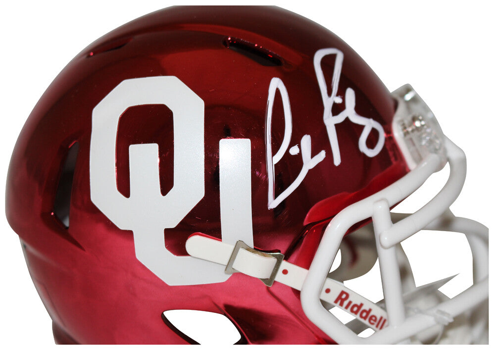 Lincoln Riley Autographed Oklahoma Sooners Chrome Mini Helmet