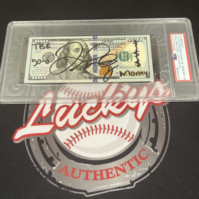 Floyd Mayweather Jr Signed $100 Bill 4 Inscriptions PSA 10 Auto