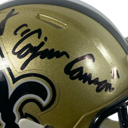 Bobby Hebert New Orleans Saints Signed Speed Mini Helmet "Cajun Cannon" BAS