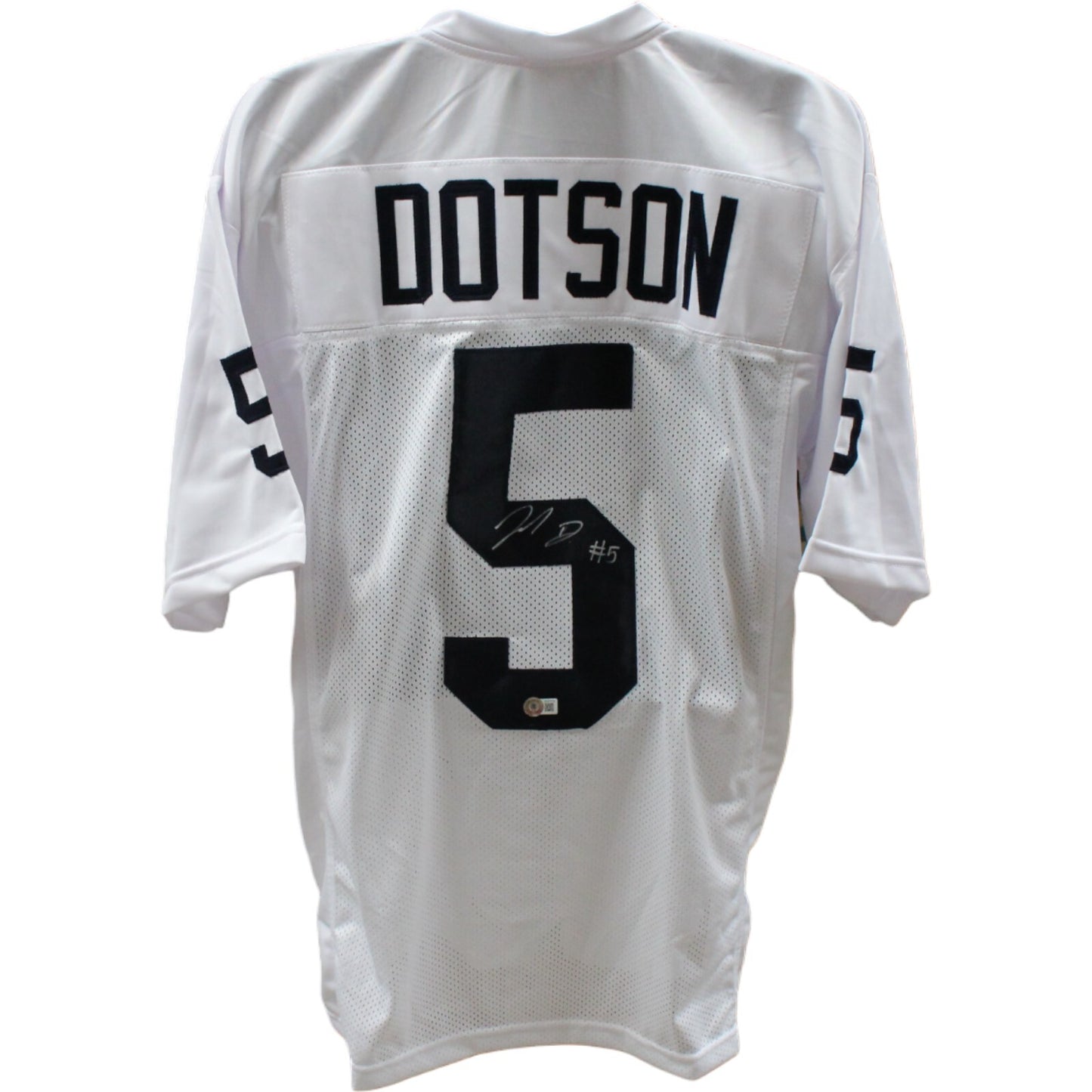 Jahan Dotson Autographed White College Style Jersey (BAS COA)