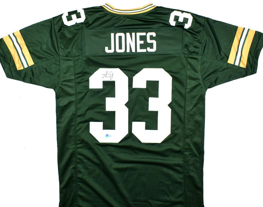 Aaron Jones Signed Green Custom Pro Style Jersey