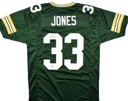 Aaron Jones Signed Green Custom Pro Style Jersey
